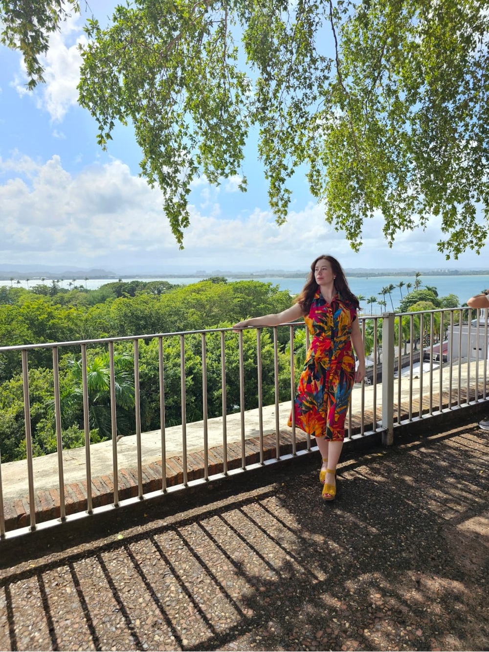Vintage Tropical Floral Midi Dress